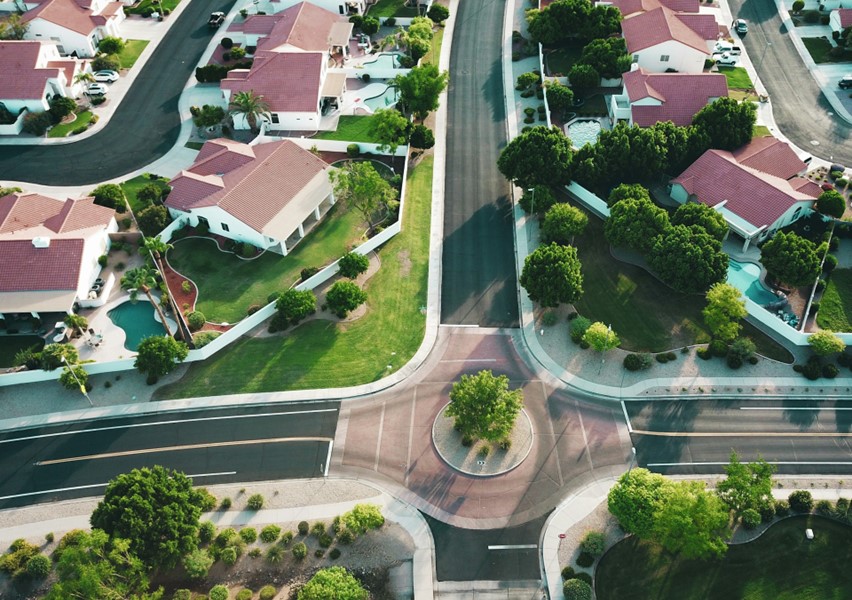 aerial view of neighbourhood