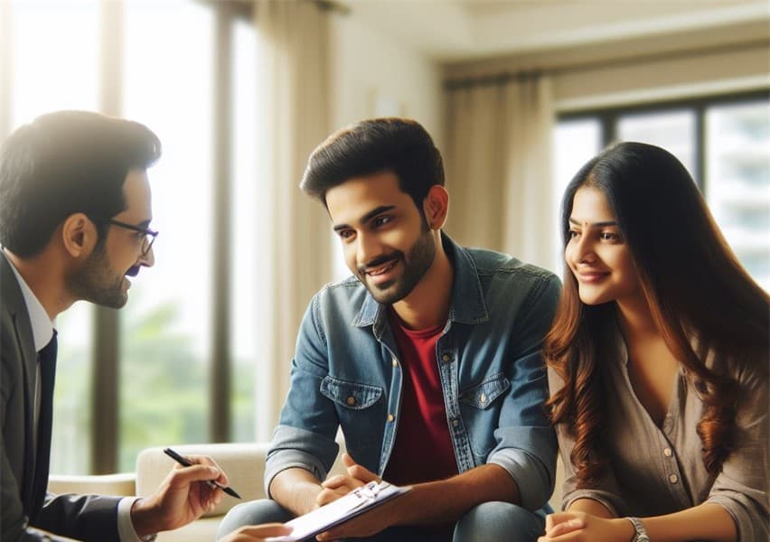 couple with realtor