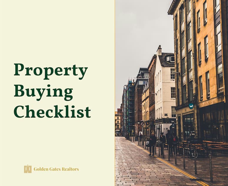 road and building with text property buying checklist