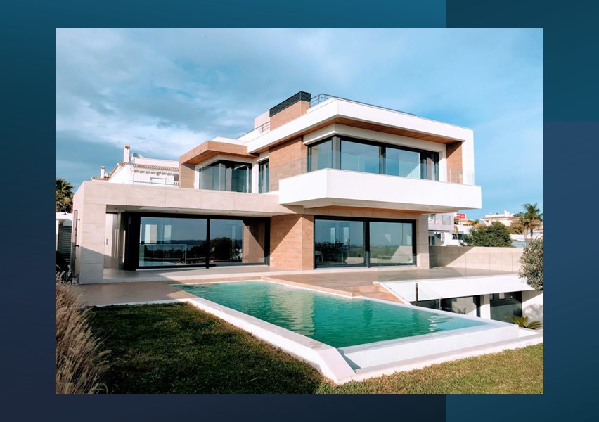 a villa with a pool