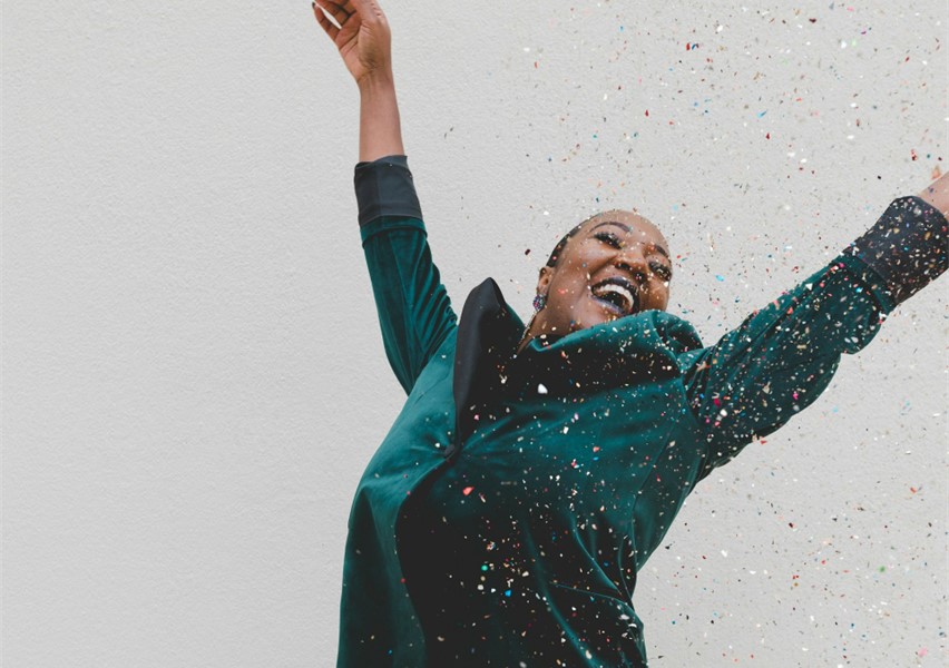 an ecstatic woman